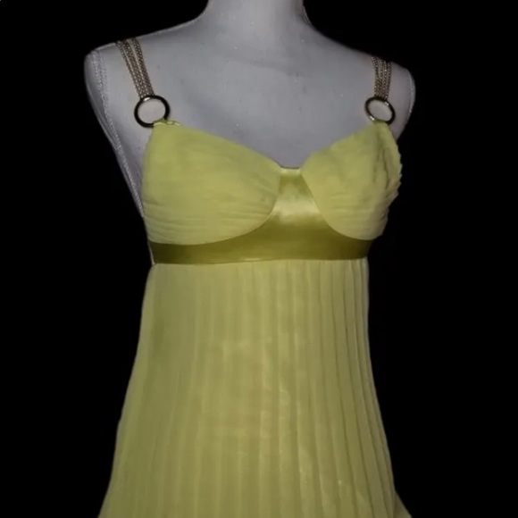 ❤️ROBERTO CAVALLI VINTAGE CHARTREUSE YELLOW PLEATED HALTER TOP 40 ITALIAN W/TAGS - Picture 9 of 10